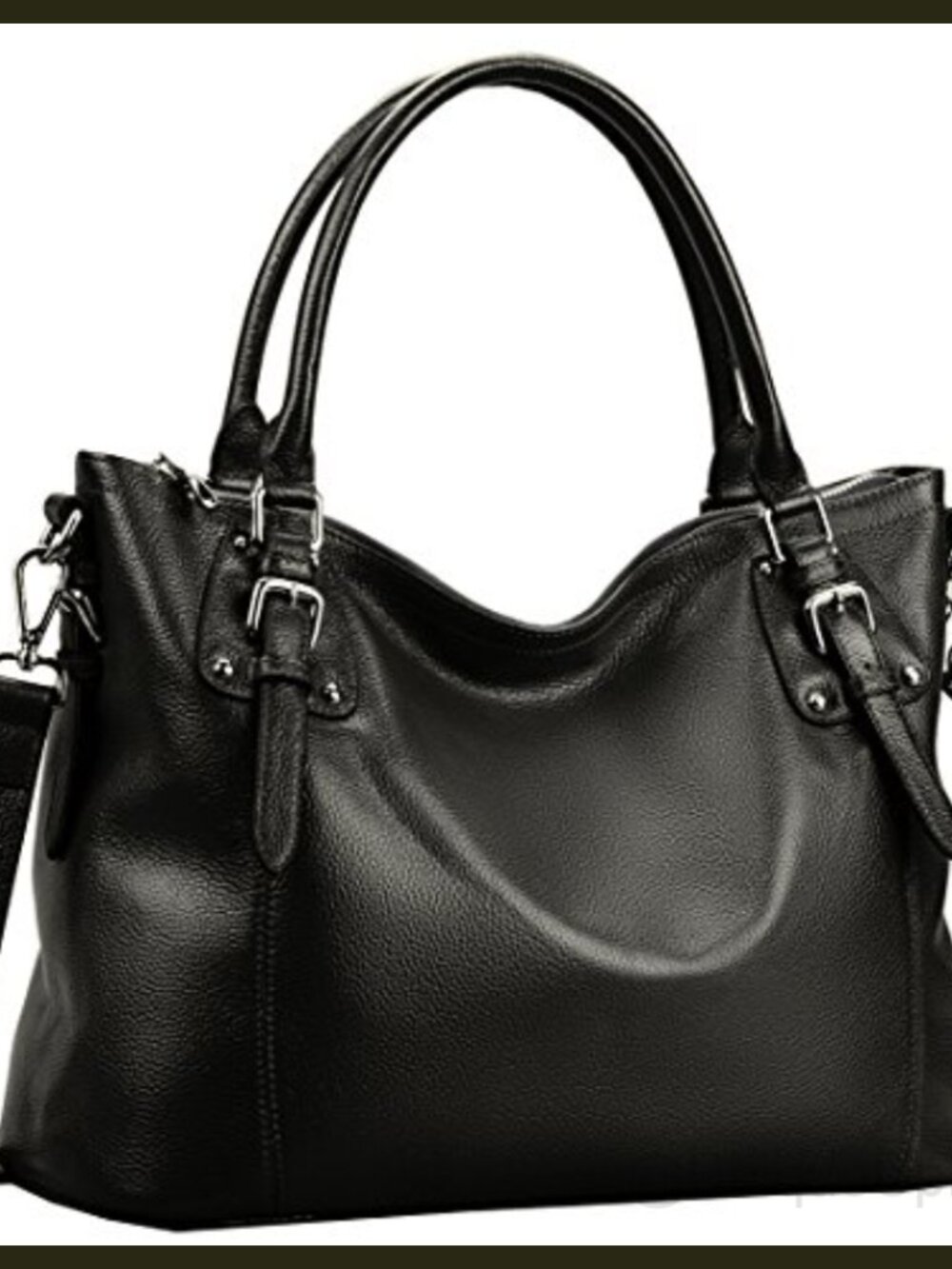 HESHE Leather Tote Shoulder Bag Satchel Top Handle Purse